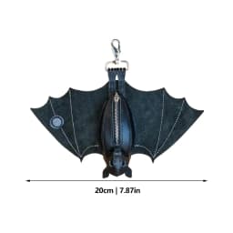 Coin Purse PU Leather Bat Gothic Bag Keychain Change Purse with Foldable Wings for Shopping Travel Work School Events Outdoor