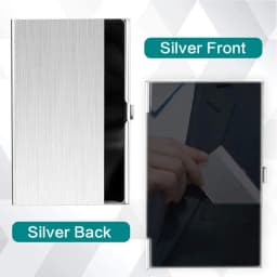 Premium Ultra Thin Stainless Steel Business Card Holder - Silver Metal Pocket Case for Men and Women Simple Design Wallet