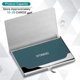Premium Ultra Thin Stainless Steel Business Card Holder - Silver Metal Pocket Case for Men and Women Simple Design Wallet