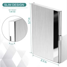 Premium Ultra Thin Stainless Steel Business Card Holder - Silver Metal Pocket Case for Men and Women Simple Design Wallet