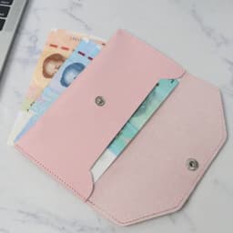 1PC Women's Wallet Reusable Money Clip Wallet Cash Bank Card Envelope Storage Bag with Card Slot Portable Leather Wallet Men
