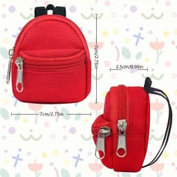 1 Piece Double-Shoulder Zipper Small Coin Purse Keychain Mini Backpack Pendant