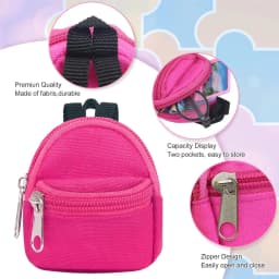 1 Piece Double-Shoulder Zipper Small Coin Purse Keychain Mini Backpack Pendant