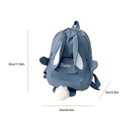 Girl Rabbit Ear Backpack Casual Schoolbag Waterproof Large Capacity School Backpack Smooth Zipper Solid Teens Travel and Gifts