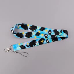 Black Cat Card Holder Lanyard Cartoon Animals Neck Strap Credit Card Case ID Badge Holders Credentials Protection Card Cover
