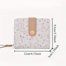 1pc Cute Cat Girls Wallet Short Student ID Bank Card Holder Money Bag Zipper Wallets for Women Key Storage Purse Coin Purse