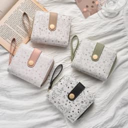 1pc Cute Cat Girls Wallet Short Student ID Bank Card Holder Money Bag Zipper Wallets for Women Key Storage Purse Coin Purse