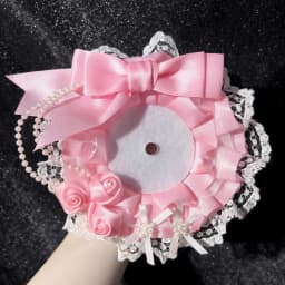 Kawaii DIY Lace Card Holder with Ribbon Lolita Lace Photocard Case Anime Idol Display Photo Protector Case Anime Accessory