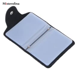 Fashion PU Leather Function 12/24 Bits Card Case Business Card Holder Men Women Credit Passport Card Bag ID Passport Card Wallet