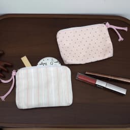 Pink Striped Women Makeup Bag Cute Wallet Mini Cosmetic Bags Portable Key Earphone Lipstick Storage Bag Coin Purse