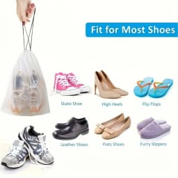 3/10PCS Portable Shoe Storage Drawstring Eco Storage Bag for Travel Makeup Bag Waterproof Transparent Plastic Storage Bag