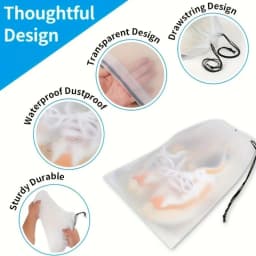 3/10PCS Portable Shoe Storage Drawstring Eco Storage Bag for Travel Makeup Bag Waterproof Transparent Plastic Storage Bag