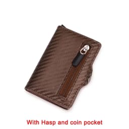 Carbon Fiber Rfid Blocking Men ID Credit Card Holders Wallet Leather Metal Business Bank CreditCard Cardholder Case Carteras