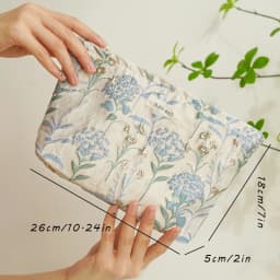Blue Bouquet Women Makeup Bag, Large Capacity Canvas Toiletry Bag-for Sanitary Napkin & Makeup Supplies Storage,Travel Organizer