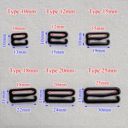 20pcs 10mm-25mm Metal Bra Strap Adjustment Buckles Underwear Sliders Rings Clips For Lingerie Adjustment DIY Accessories