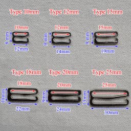 20pcs 10mm-25mm Metal Bra Strap Adjustment Buckles Underwear Sliders Rings Clips For Lingerie Adjustment DIY Accessories