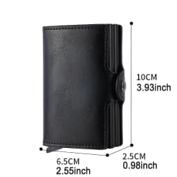 Antitheft Business Carbon Fiber Anti Rfid Credit Bank Card Holder Case 12 Cards with Hasp Men Double Metal Box Cardholder Wallet