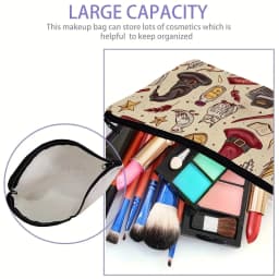 1pc Wizard Makeup Bag - Foldable & Lightweight Cosmetic Pouch with Zipper, Ideal Cute Travel Organizer, Birthday Gift