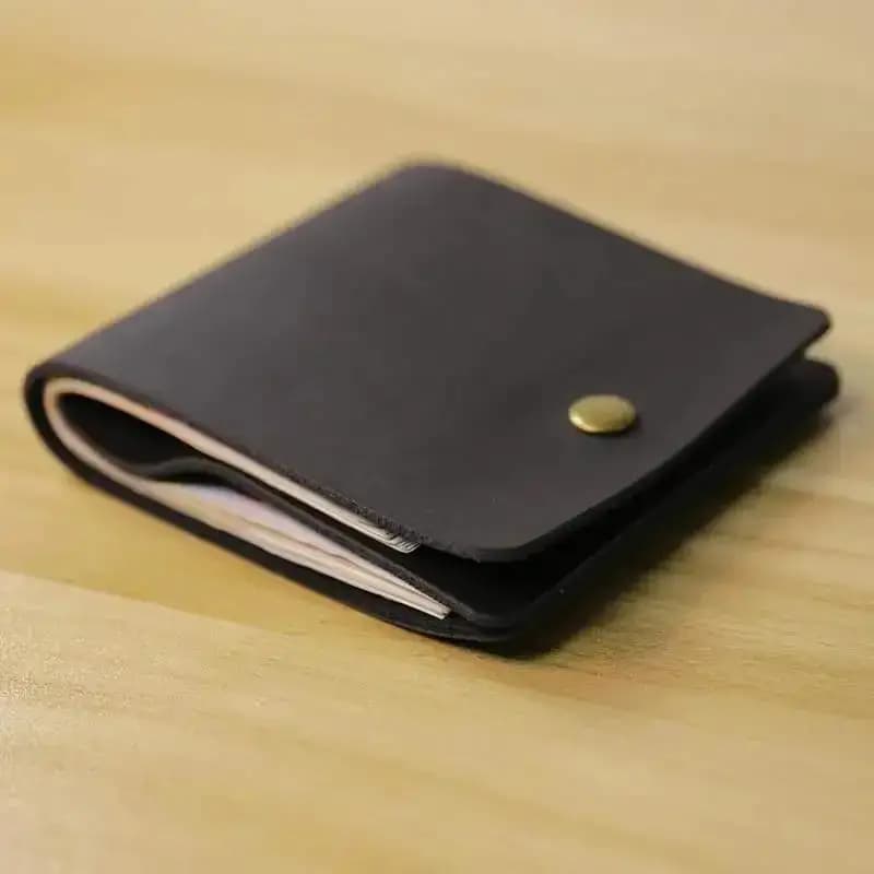 1 PC Retro Minimalist Bifold Leather Card Wallet for Men and Women Wrap Credit Card Holder Porte Carte Wallet