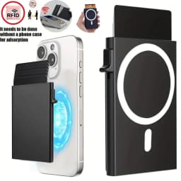 2026 New Arrival RFID Protection Card Box, Magnetic Aluminum Alloy Design, Fashion Pop-Up Card Clip Wallet For Men Women