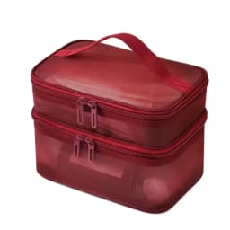 2/3 Layer Portable Transparent Mesh Travel Bag Large Capacity Storage Toiletry Bag 2/3 Layer Makeup Case Toiletries Organization