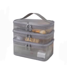 2/3 Layer Portable Transparent Mesh Travel Bag Large Capacity Storage Toiletry Bag 2/3 Layer Makeup Case Toiletries Organization