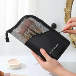 Standing Mesh Toiletry Bag Women Portable Cosmetic Makeup Organizer Travel Waterproof Toothbrush Storage Case Beauty Pouch