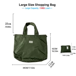 Large Capacity Foldable Shopping Bag, Portable Reusable Grocery Tote, Waterproof Eco-Friendly Bag for Supermarket Travel Storage