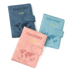 Customized Name PU Magnetic Snap RFID Multi-Functional SIM Card Carrying Case for Passport, Map, Ticket Clip Organizer Bag