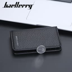 Baellerry Slim Compact Luxury Brand Wallet Men Soft Leather Credit Card Holders Wallet for Men Small ID Card Case Cardholder