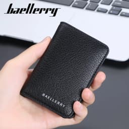 Baellerry Slim Compact Luxury Brand Wallet Men Soft Leather Credit Card Holders Wallet for Men Small ID Card Case Cardholder