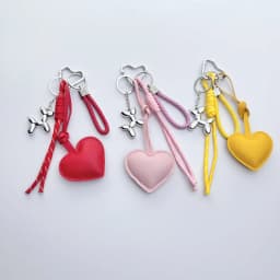 Heart PU Leather Pendant Women Mini Cute Luxury Key Chain Fashion Handbag Pendant Hanging Charm Gift