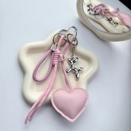 Heart PU Leather Pendant Women Mini Cute Luxury Key Chain Fashion Handbag Pendant Hanging Charm Gift