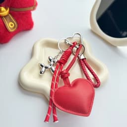 Heart PU Leather Pendant Women Mini Cute Luxury Key Chain Fashion Handbag Pendant Hanging Charm Gift