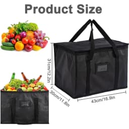 16/28/50/70L Food Delivery Bag Large Thermal Bag for Food Delivery Insulated Cooler Bag Foldable Reusable Grocery Bag Keeps