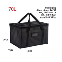 16/28/50/70L Food Delivery Bag Large Thermal Bag for Food Delivery Insulated Cooler Bag Foldable Reusable Grocery Bag Keeps