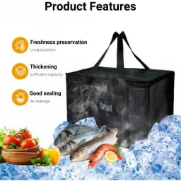16/28/50/70L Food Delivery Bag Large Thermal Bag for Food Delivery Insulated Cooler Bag Foldable Reusable Grocery Bag Keeps