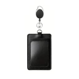 Credit Card Holder Black Color Card Holder Lanyard Solid Color ID Card Holder Retractable Badge Reel Office Supplies