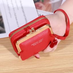 Wallet Women's Fashion Wrist Strap Short Zero Wallet Large Capacity Coin Clip Bag Multiple Card Positions Card Bag Money Clip