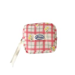 women's Makeup Bags Japanese Cherry Plaid Dopamine Sweet Kawaii Cute Cosmetic Bags Portable Multifunctional Storage Bag For Girl