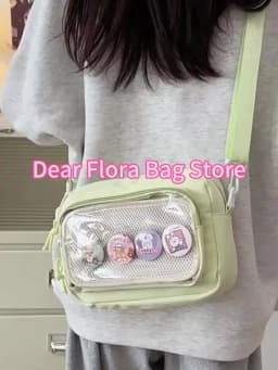 New Y2K Mini Anime Ita Bag Portable Outdoor Small Crossbody Bag Cute Girl Transparent Shoulder Bag Otaku DIY Comic Display Purse