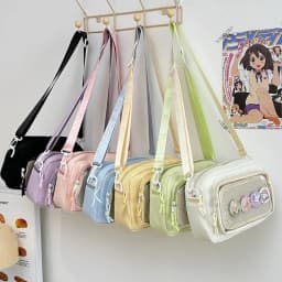 New Y2K Mini Anime Ita Bag Portable Outdoor Small Crossbody Bag Cute Girl Transparent Shoulder Bag Otaku DIY Comic Display Purse