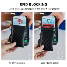 RFID Anti-scan Card Holder, Carbon Fiber Men Slim Wallet, Portable Bank ID Card Organizer Multifunctional Coin Money Storage Bag
