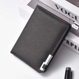 Men's Mini Ultra-Thin Vertical Style Short Wallet with Multiple Card Slots Credit Card Holder Youth Compact Wallet