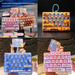 Portable 26 Grid Keyboard Keychain Pendant for Bags Backpacks Halloween Costume Accessory Decompression Fingertip Sensory