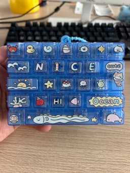 Portable 26 Grid Keyboard Keychain Pendant for Bags Backpacks Halloween Costume Accessory Decompression Fingertip Sensory