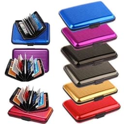 Portable Credit Card Holder Wallet Metal Name Card Holder Waterproof Credit Card Protector for Women Men Travel Wallet