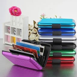 Portable Credit Card Holder Wallet Metal Name Card Holder Waterproof Credit Card Protector for Women Men Travel Wallet