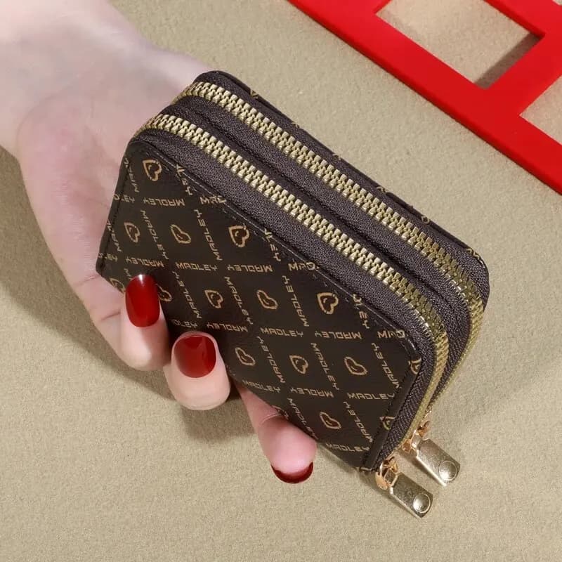 Womens Credit Card Wallet, Large Capacity Multi Card Case Wallet With ID Window, Zipper Card Cases Holder
