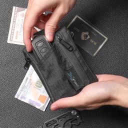 EDC 5-Pocket Multi Pouch X-PAC Wallet Small Keychain Coin Pouch with YKK Zipper EDC Pocket Organizer Utility Pouch for Cards